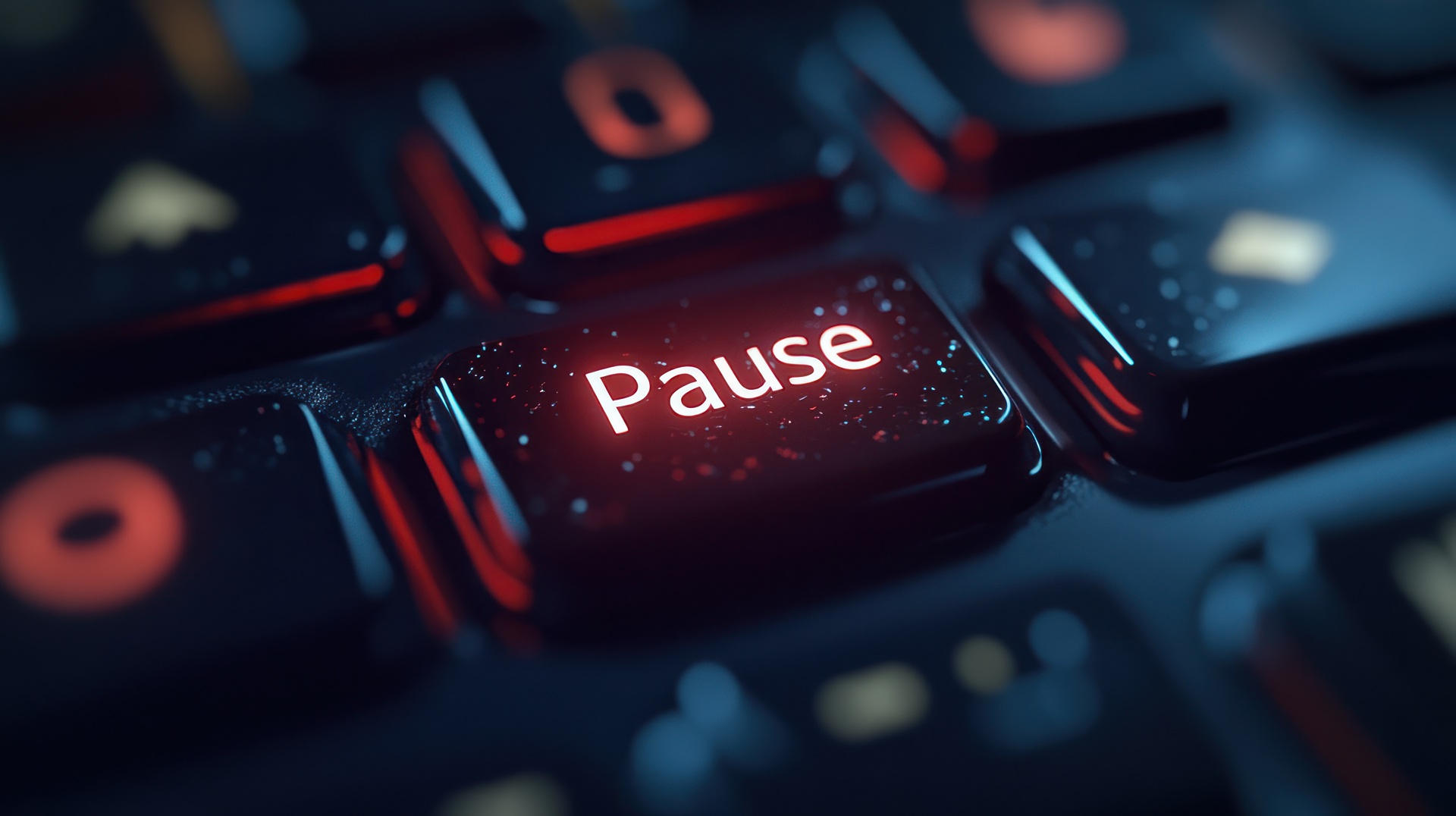 Leuchtende Pausetaste auf Gaming-Tastatur | Einweg Vape  